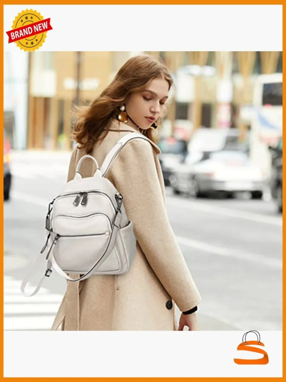 Genuine Leather Backpack Purse Women Real Soft Leather Travel Convertible